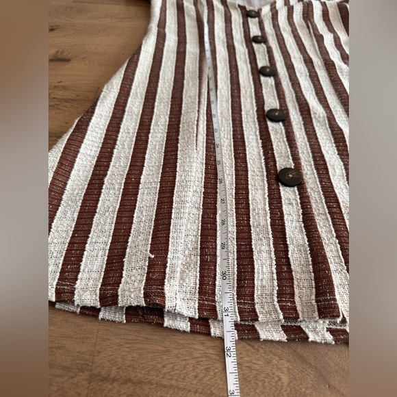 Zara V-Neck Striped Tunic or mini dress in Brown and White - Picture 9 of 10